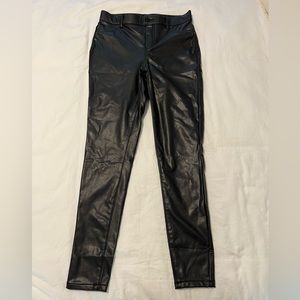 Black Faux Leather Leggings - Size S